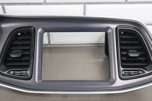 15-20-dodge-challenger-srt-speedometer-radio-dash-trim-bezel-wvents-9602126 15-20 Dodge Challenger SRT Speedometer & Radio Dash Trim Bezel W/Vents