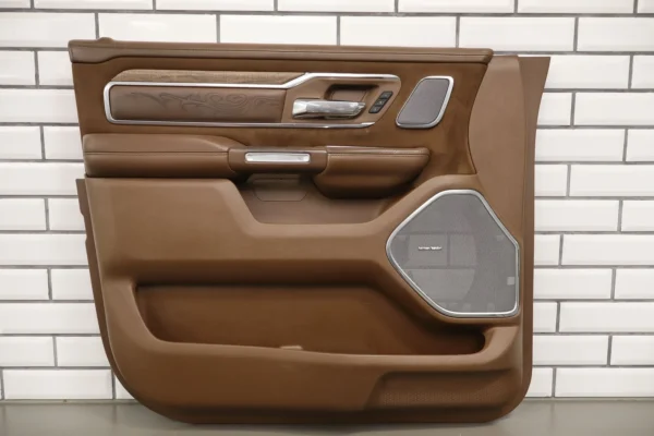 21-24-ram-1500-longhorn-left-front-door-panel-mountain-brown-n8-oem-1738718 - Copy 21-24 Ram 1500 Longhorn Left Front Door Panel Mountain Brown N8 OEM