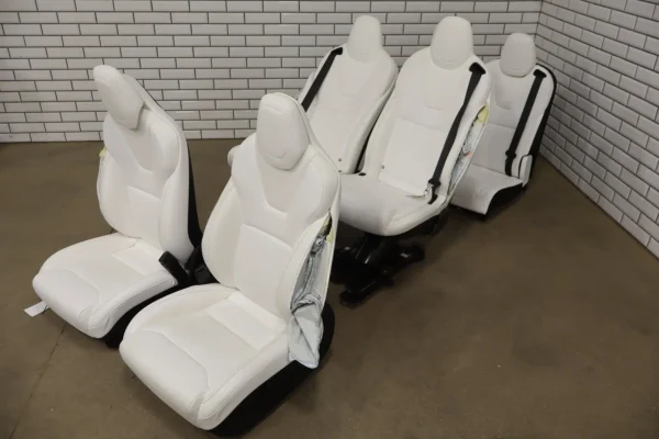 web_1c242e44-c307-4517-9d61-8076048b5b23 2016-2020 Tesla Model X White Leather Seat Set 6 Seat OEM