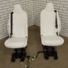 web_1e00b4e0-f9cd-4102-b05c-6e10d54b0e0a 2016-2020 Tesla Model X White Leather Seat Set 6 Seat OEM