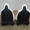web_3fd0b2da-4356-43c2-b06f-6392c6418bca 2016-2020 Tesla Model X White Leather Seat Set 6 Seat OEM