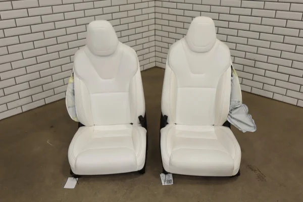 web_6e9b6e53-8071-4dbe-8b91-ea45cf846352 2016-2020 Tesla Model X White Leather Seat Set 6 Seat OEM