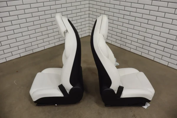 web_c89d1a06-adbb-41a9-b867-b3b5ac053a43 2016-2020 Tesla Model X White Leather Seat Set 6 Seat OEM